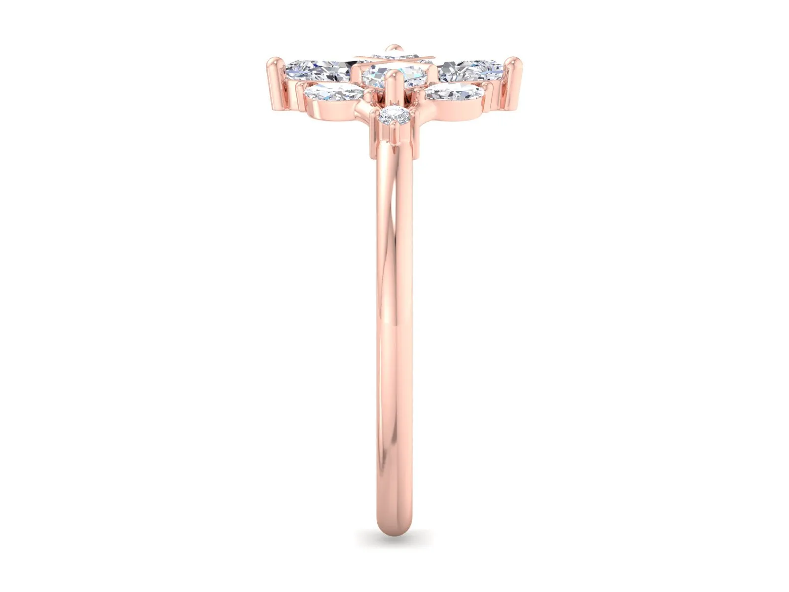 Kite Cut Lab Grown Diamond Ring,14K Gold Conflict Free Diamond Engagement Ring