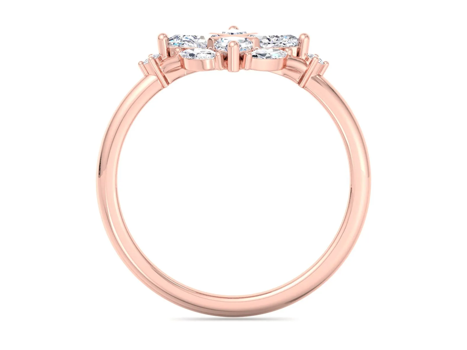 Kite Cut Lab Grown Diamond Ring,14K Gold Conflict Free Diamond Engagement Ring