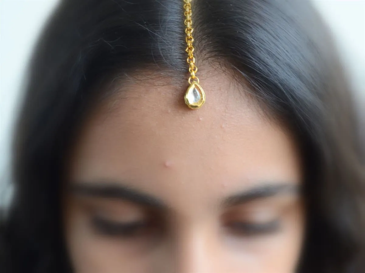 Kundan Choker Necklace Earrings Maang tikka Set for Indian Wedding, Rajasthani Jaipur Jewelry