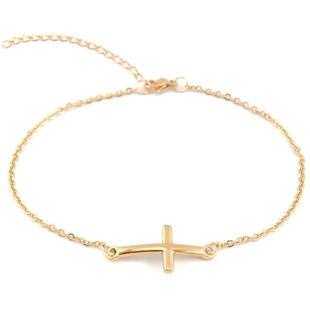 Lauren Gold Large Cross Bracelet