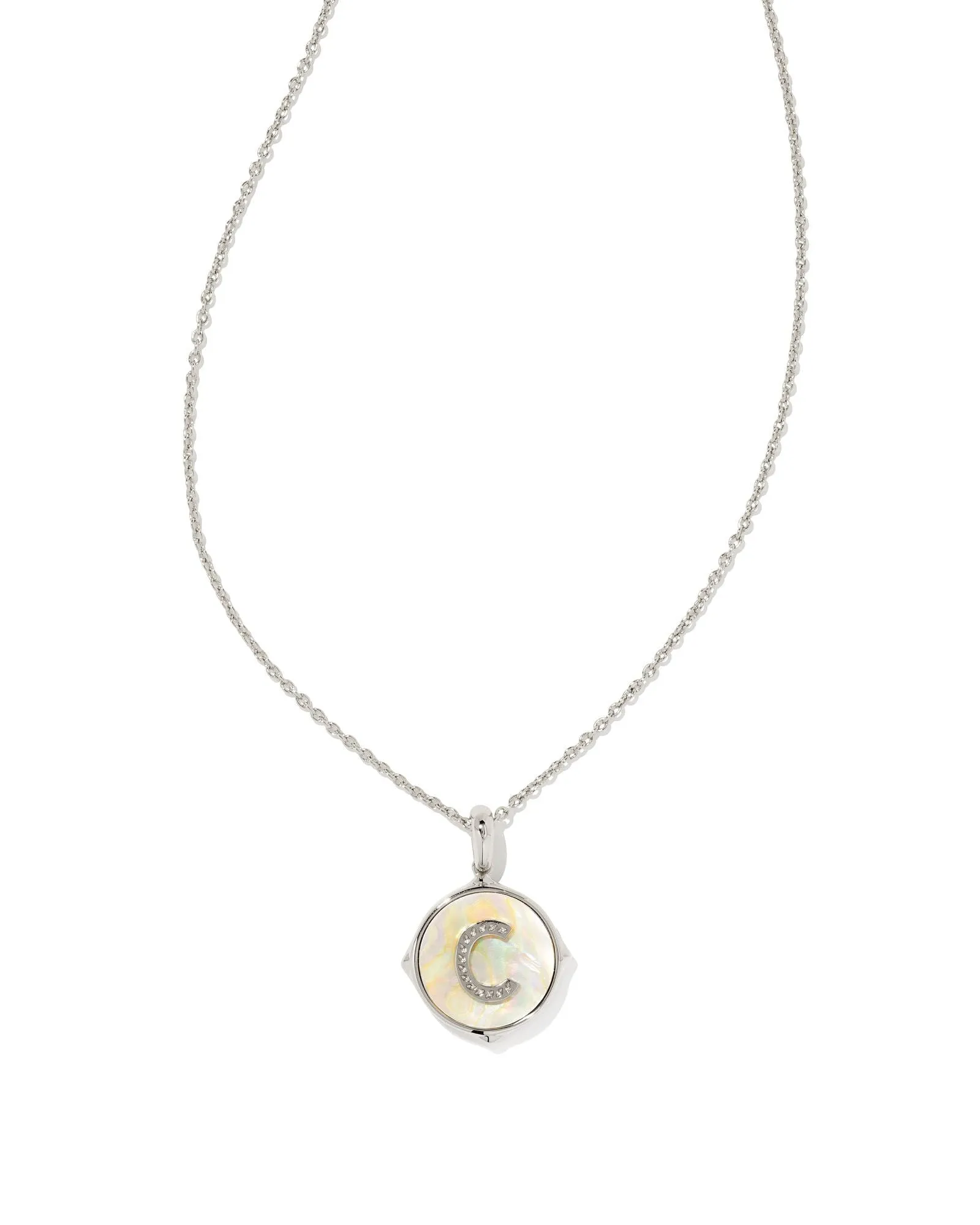 Letter Disc Pendant Necklace