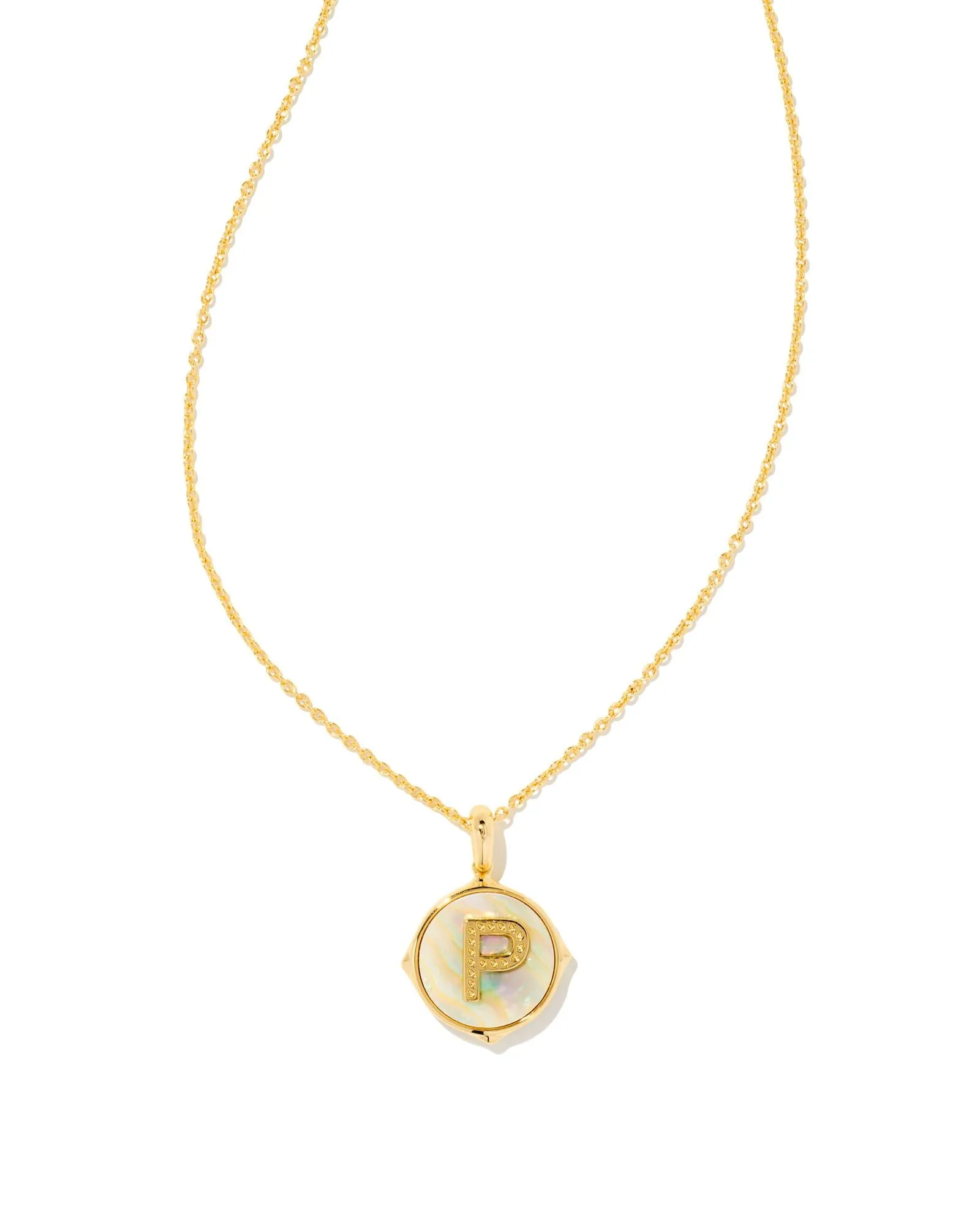 Letter Disc Pendant Necklace