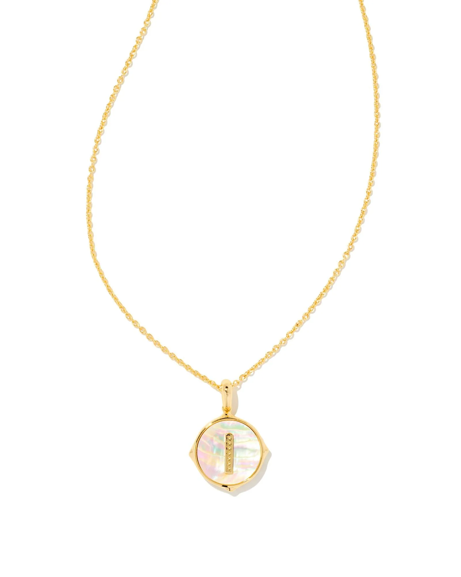 Letter Disc Pendant Necklace