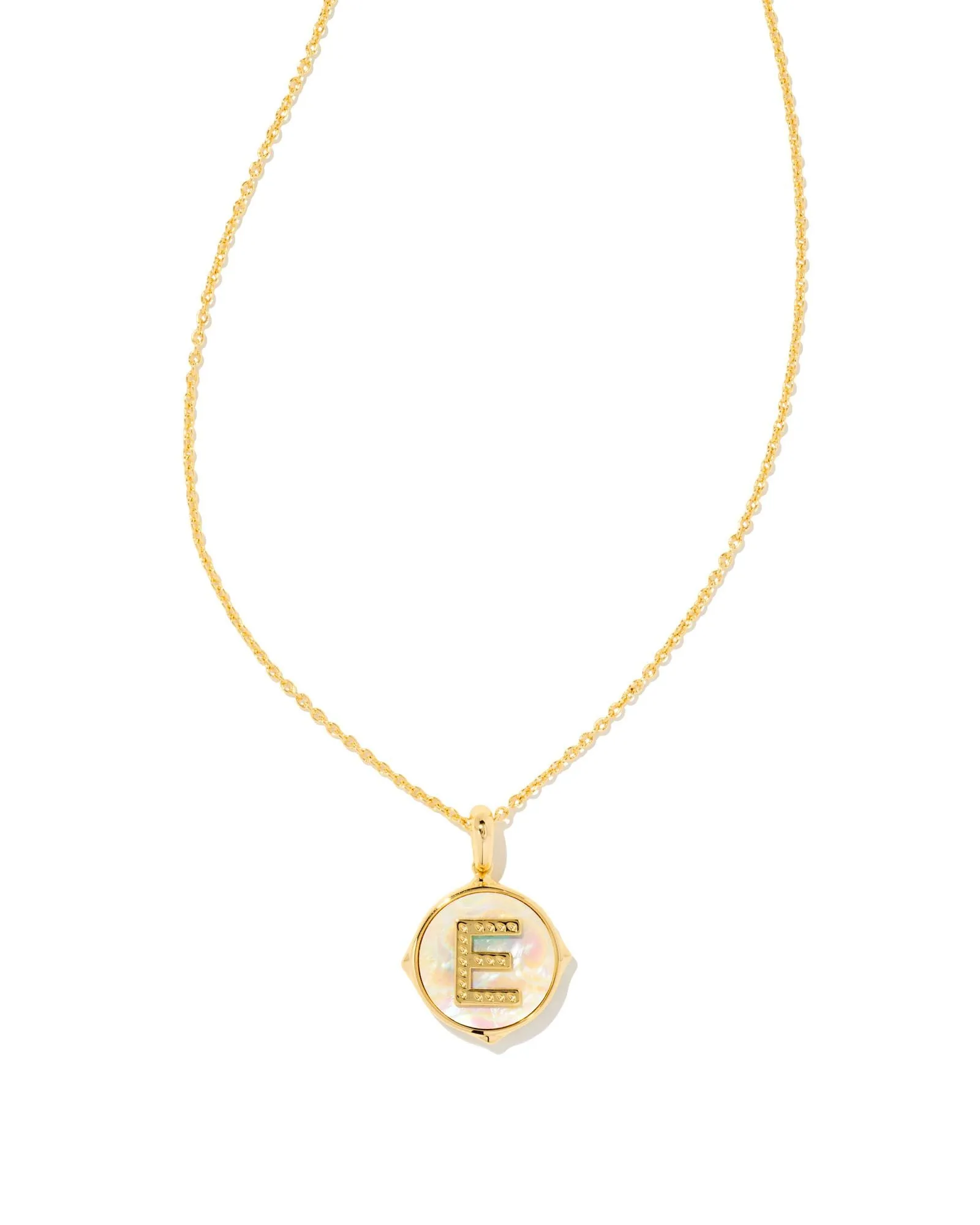 Letter Disc Pendant Necklace