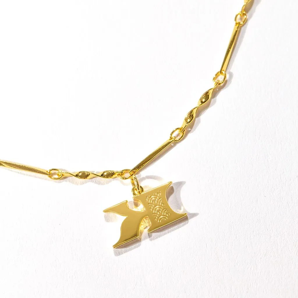 Letter Necklace (K) - Gold