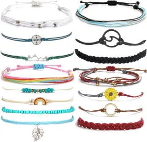 Long tiantian Cute String Bracelets for Women Trendy Summer Stuff Boho Friendship Bracelets Waterproof 4ocean Bracelets Outfits Adjustable Wave Surfer Beach Bracelets Stocking Stuffers