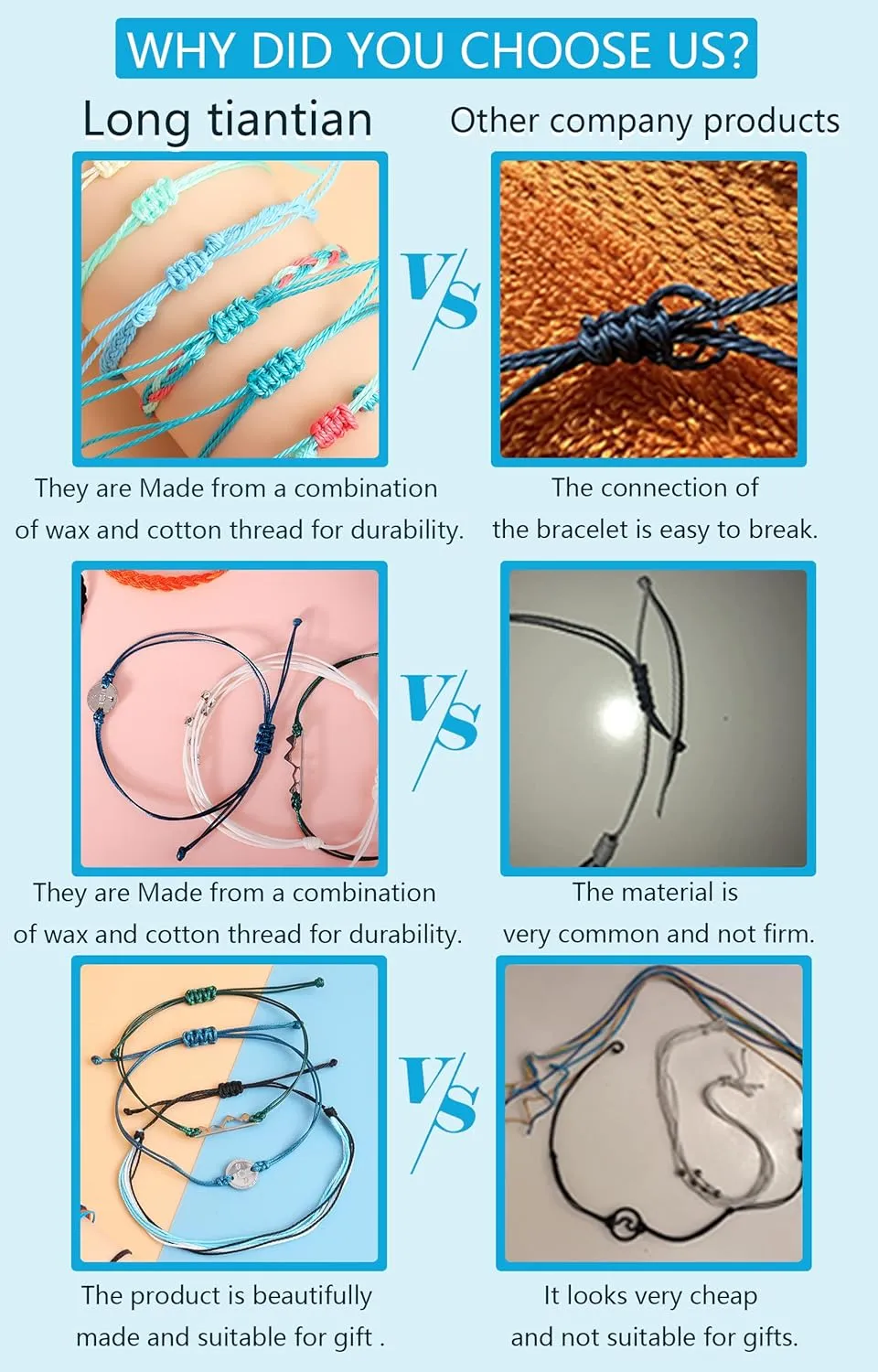 Long tiantian Cute String Bracelets for Women Trendy Summer Stuff Boho Friendship Bracelets Waterproof 4ocean Bracelets Outfits Adjustable Wave Surfer Beach Bracelets Stocking Stuffers
