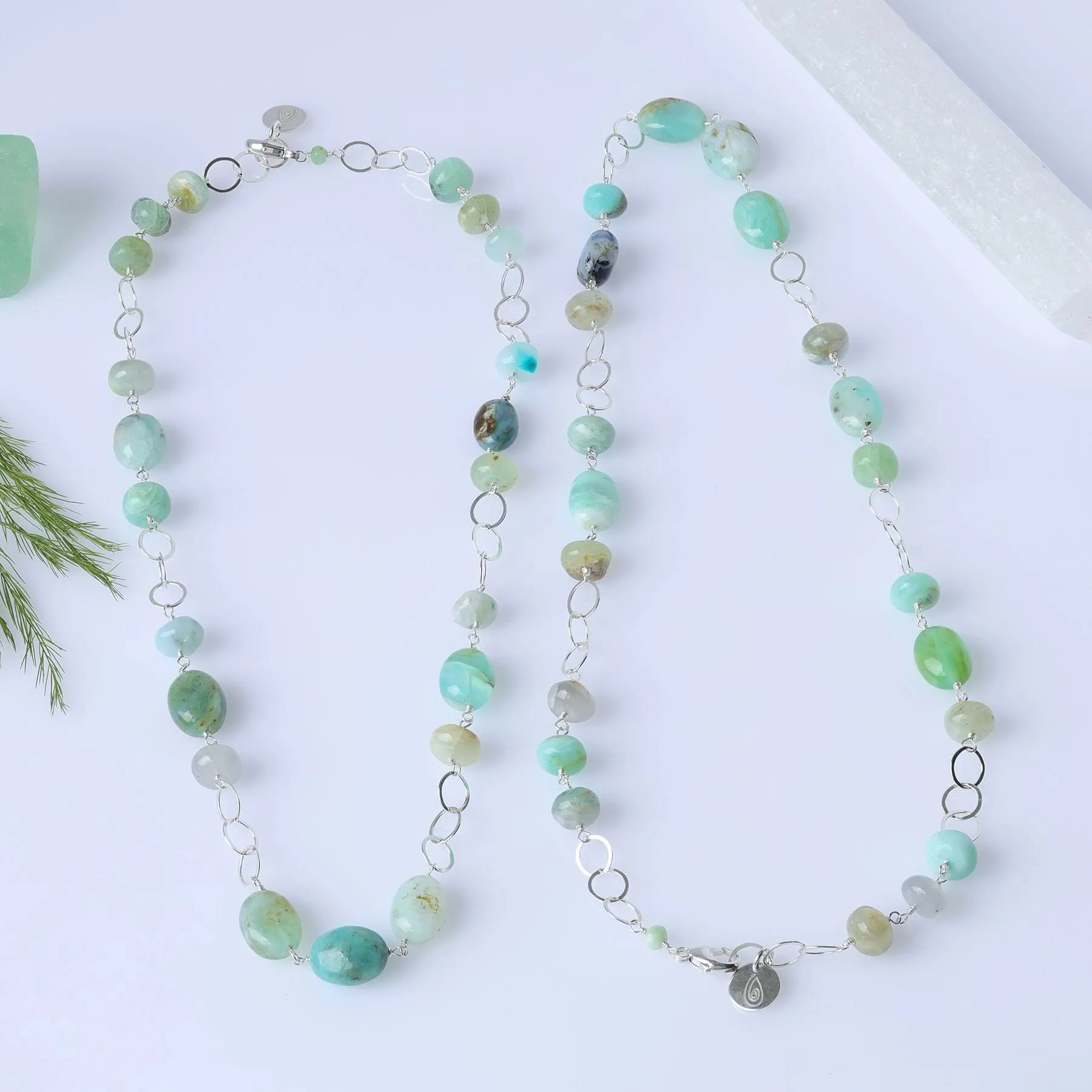 Martinique - Peruvian Opal Sterling Silver Necklace