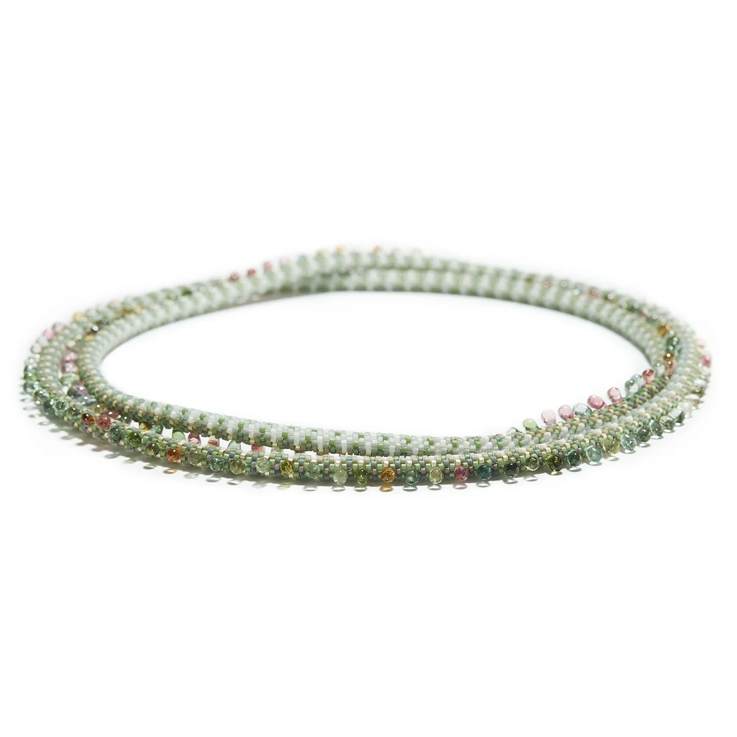 Metallic Lyda Necklace with Tourmaline Drops