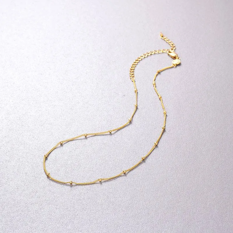 Modern Beaded Choker Gold Vermeil Necklace