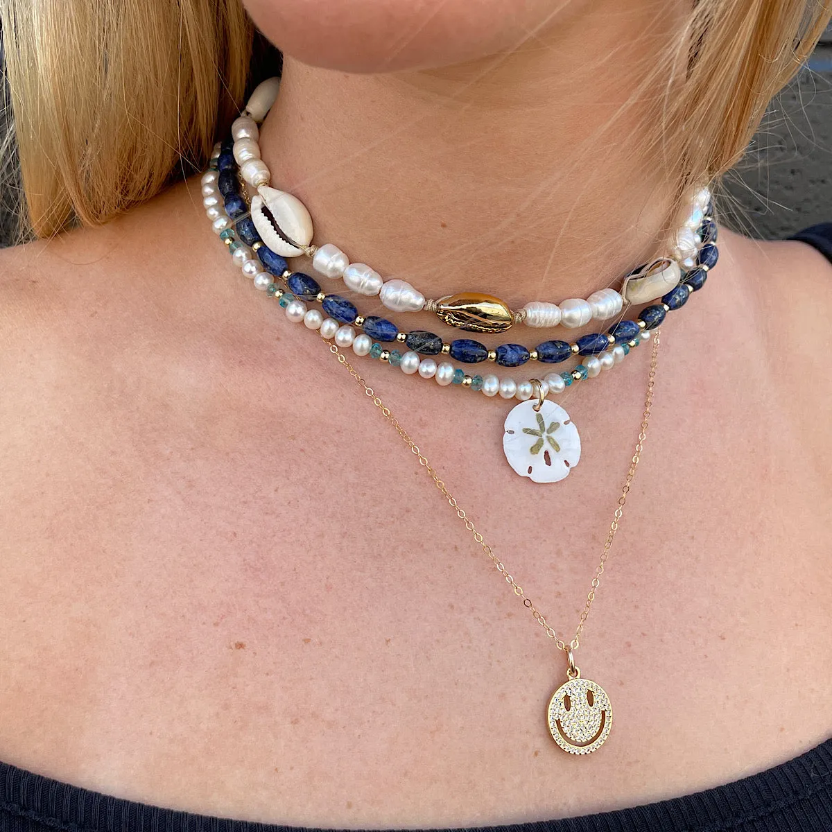 Navy Blue Quartz Choker Necklace Limited Edition