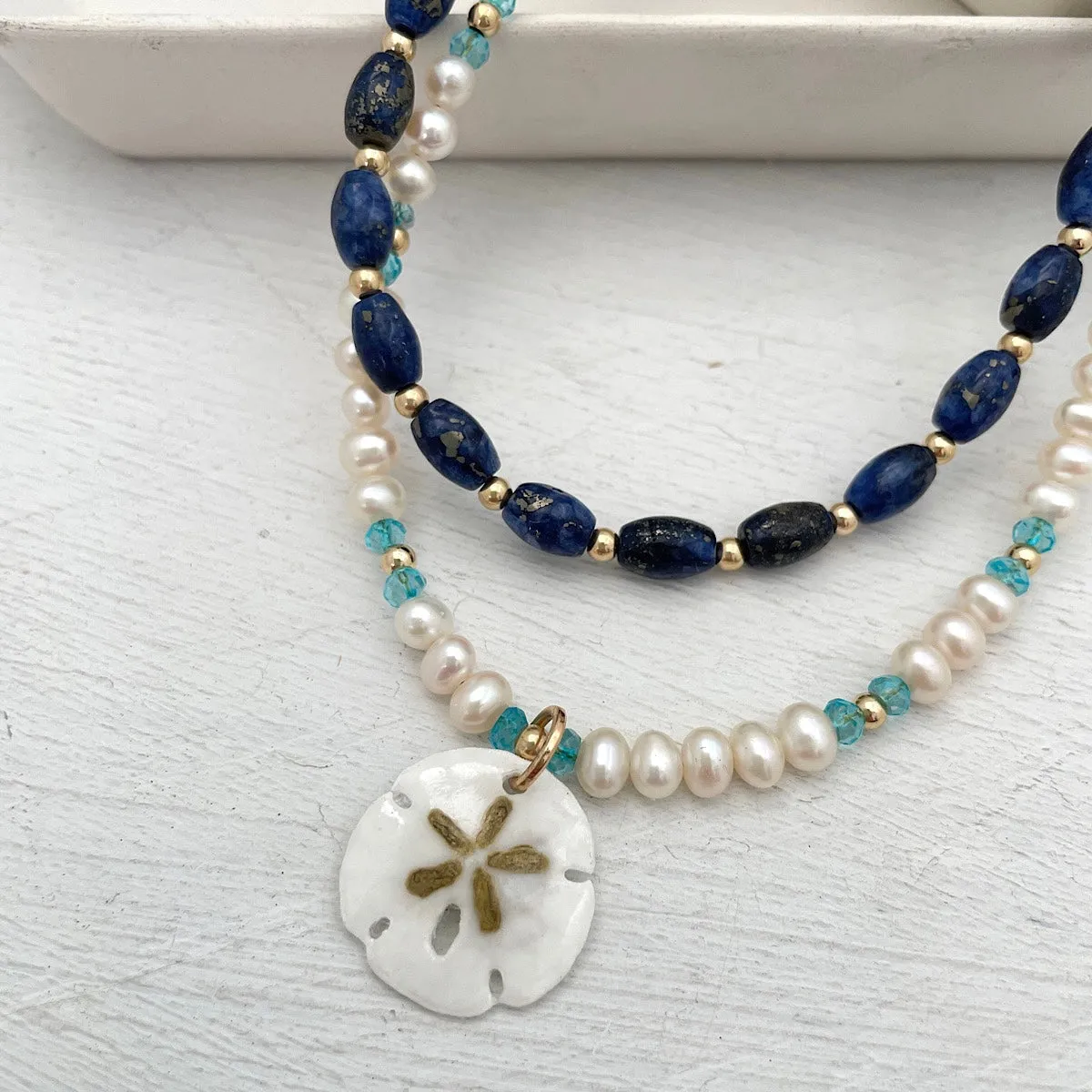 Navy Blue Quartz Choker Necklace Limited Edition