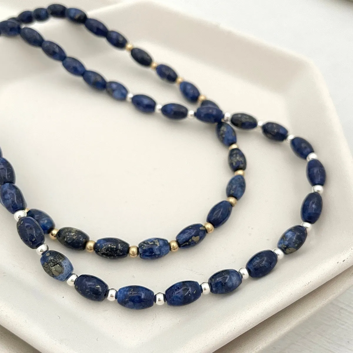 Navy Blue Quartz Choker Necklace Limited Edition