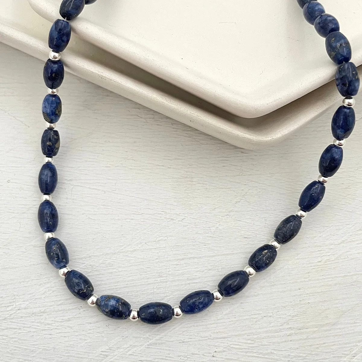 Navy Blue Quartz Choker Necklace Limited Edition