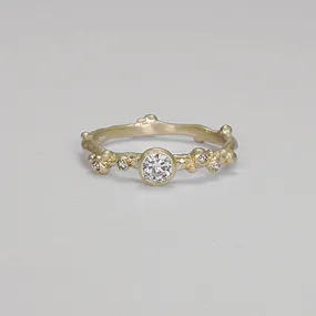 NEW! Encrusted Branch Solitaire 14k Gold Ring by Branch