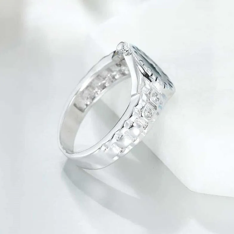 Novelty Watch Ring - 925 Sterling Silver