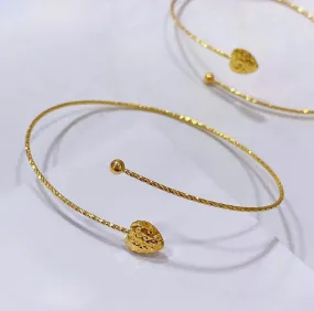 One Heart Dia Cut Bangle 18K Gold
