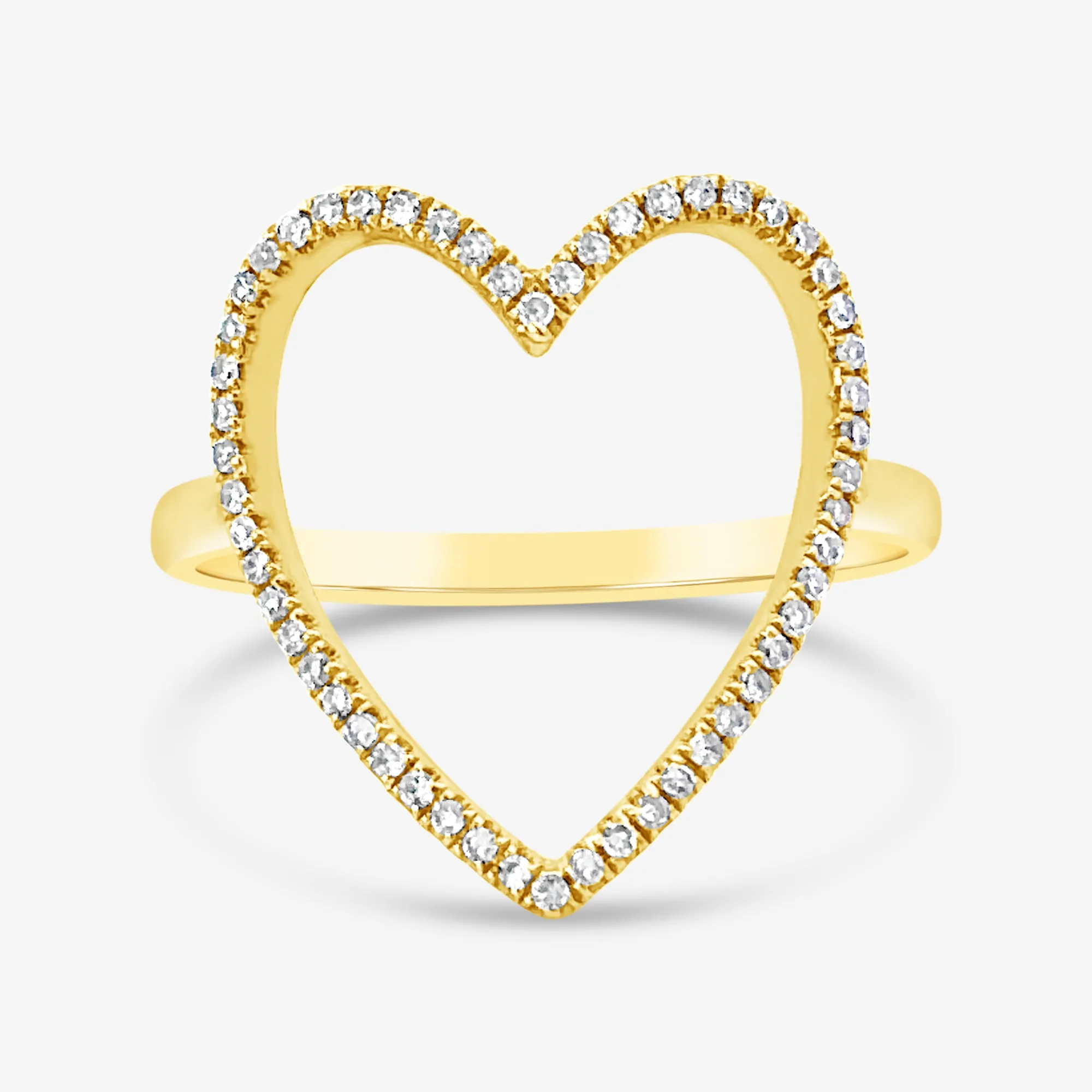 Open Heart Diamond Ring