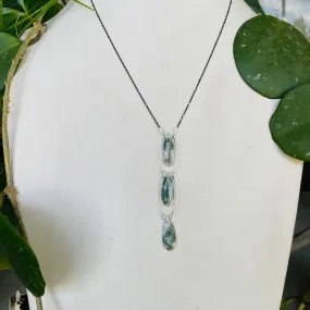 Oxi Step up moss agate necklace
