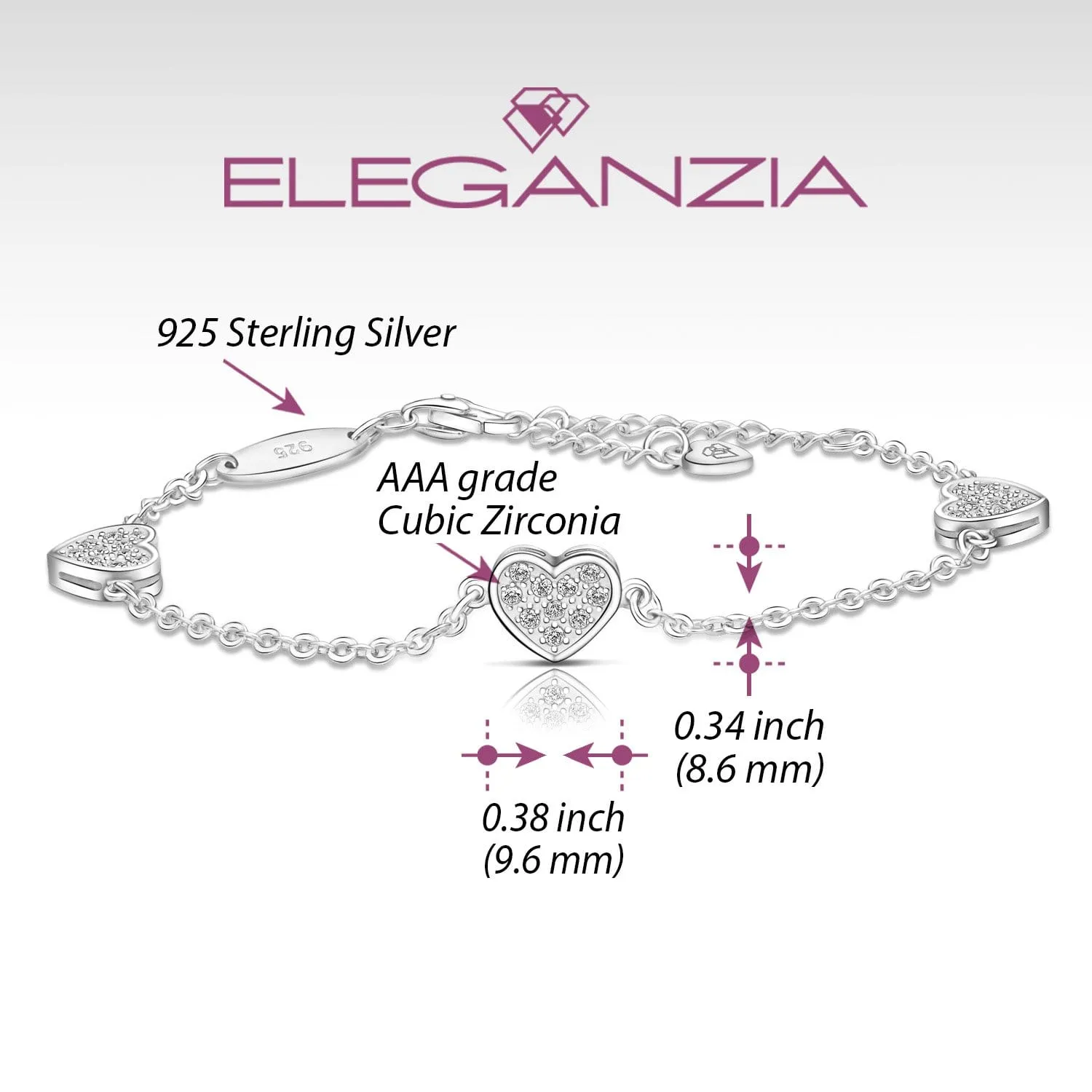 Petite Sterling Silver Heart Bracelets