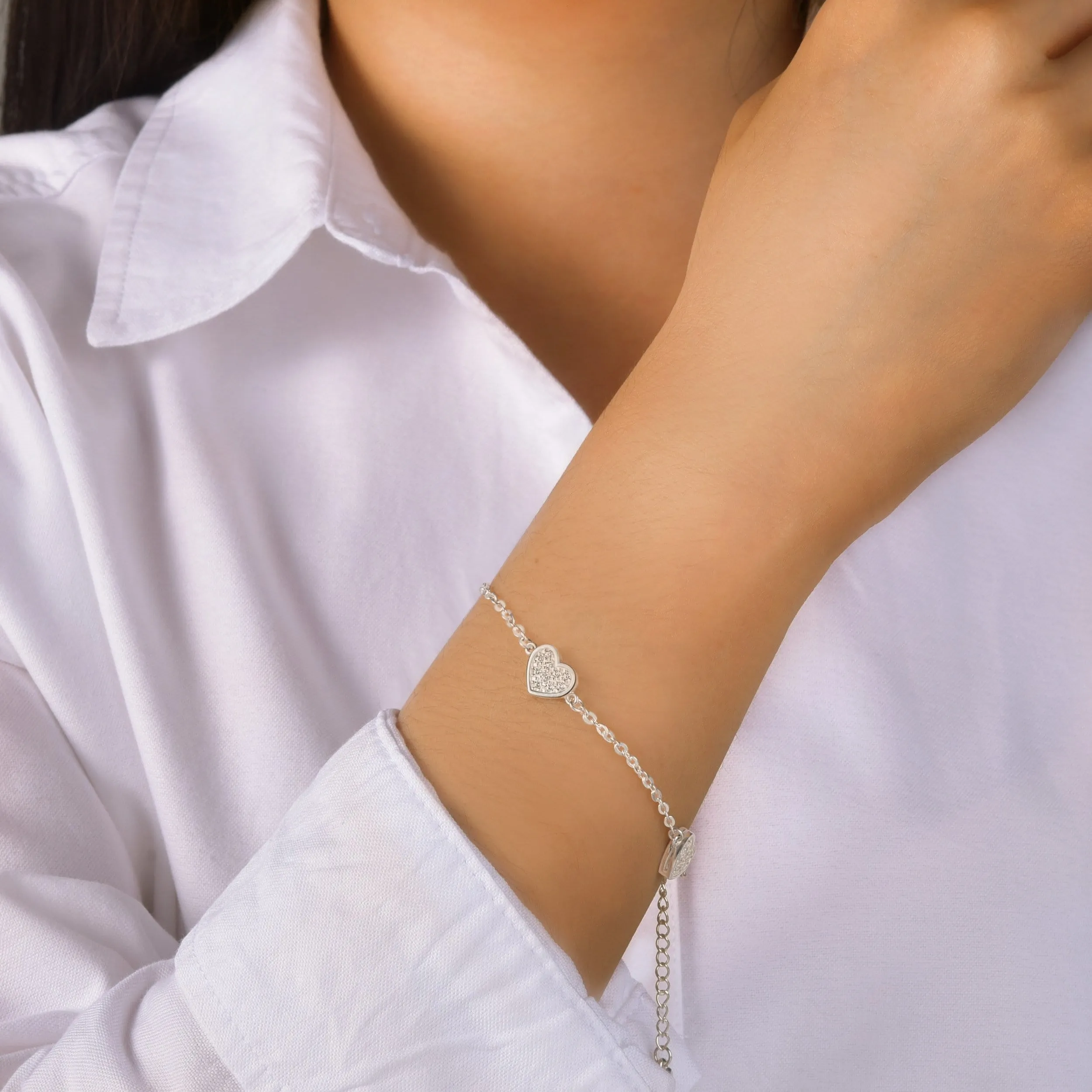 Petite Sterling Silver Heart Bracelets