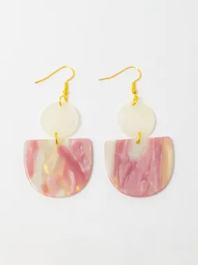 Pink Marble Earrings
