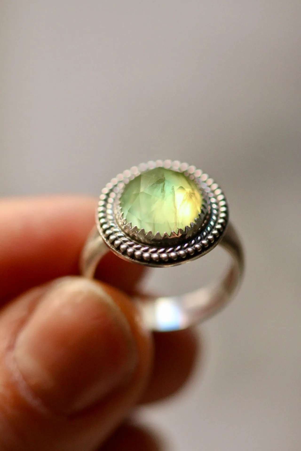 Prehnite ring- US size 6