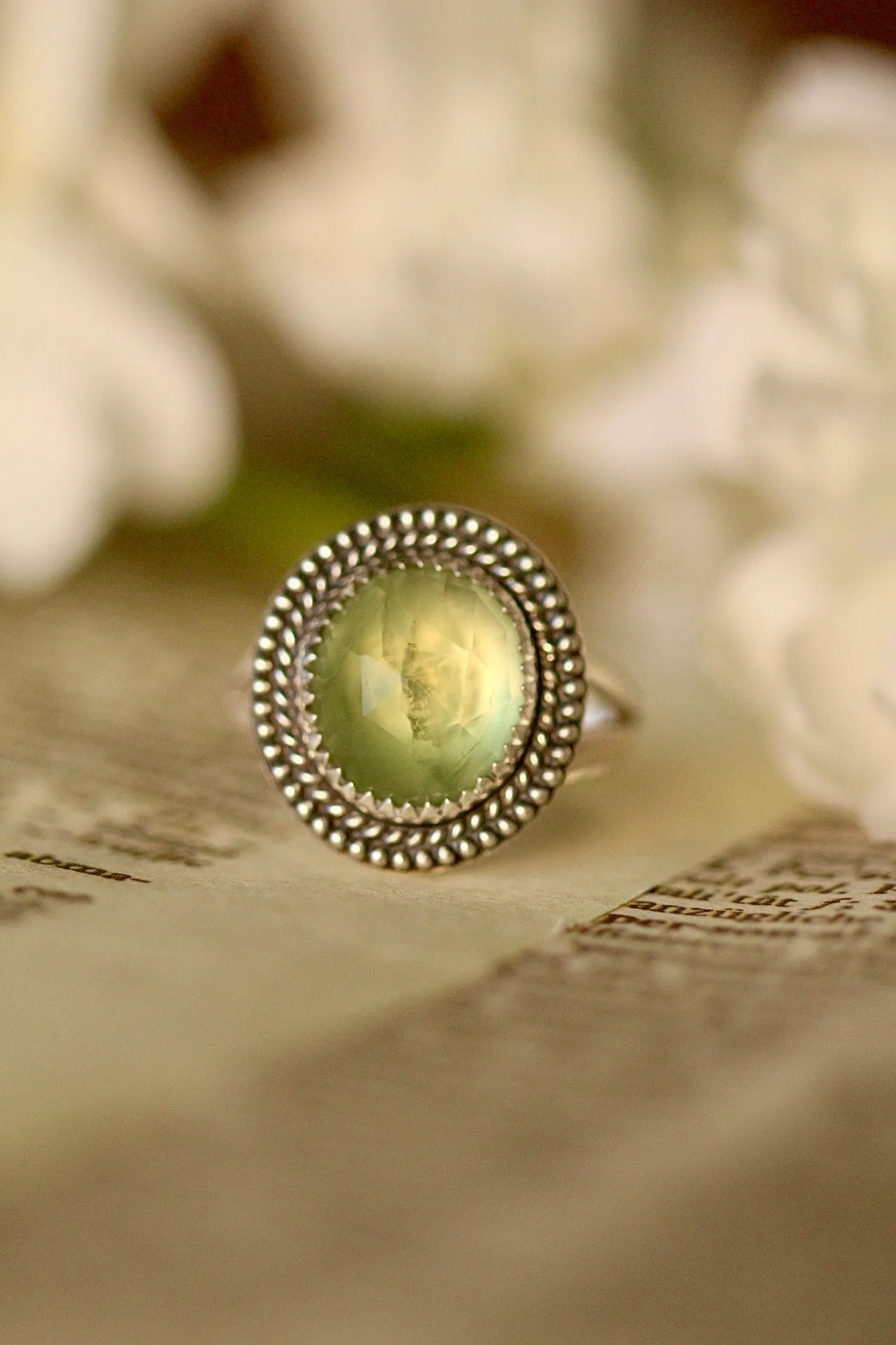 Prehnite ring- US size 6