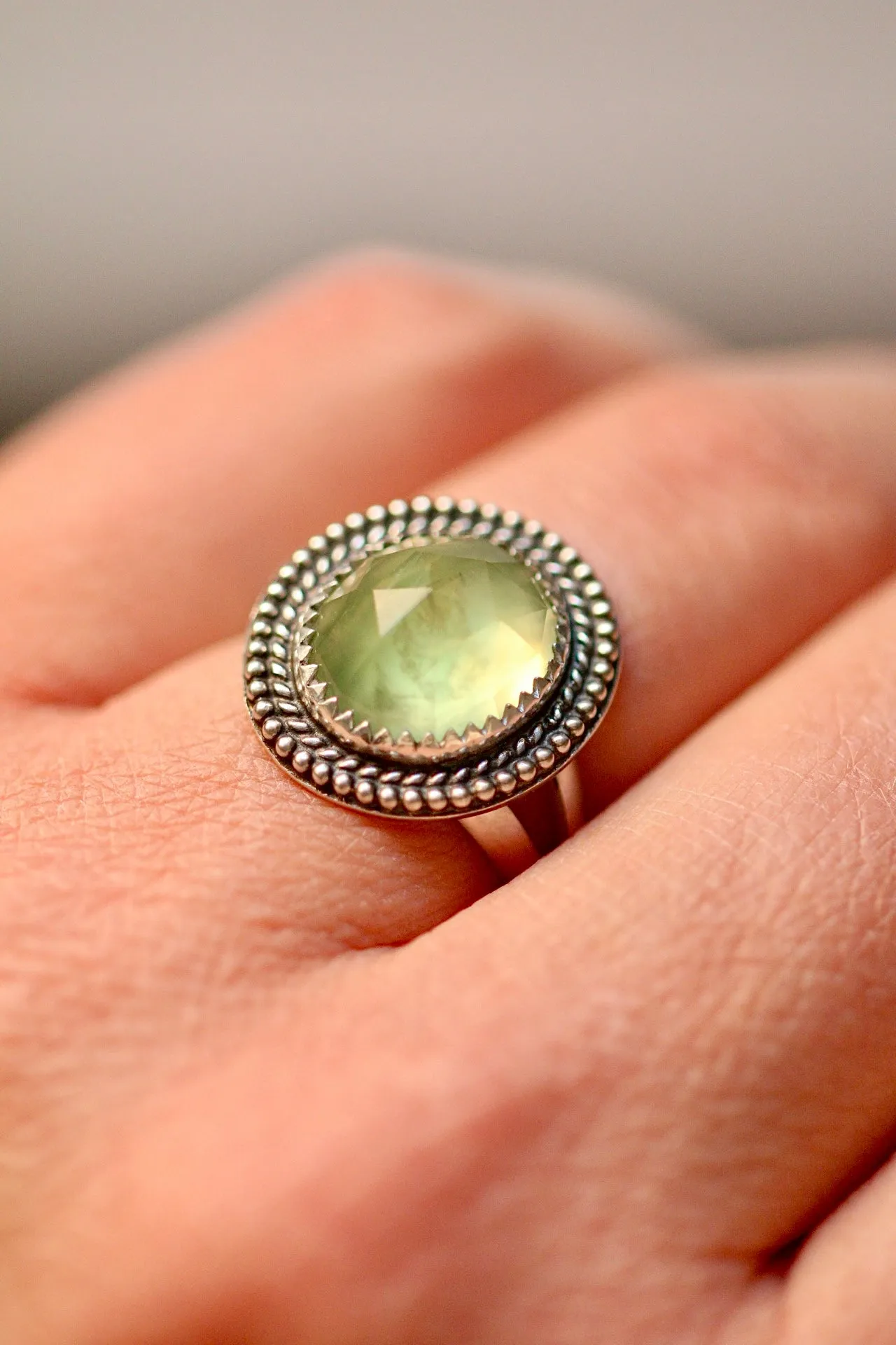 Prehnite ring- US size 6