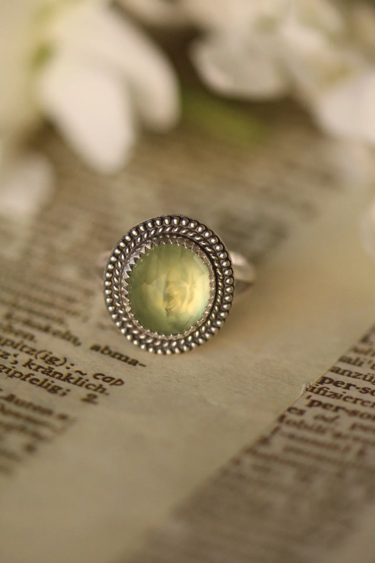 Prehnite ring- US size 6