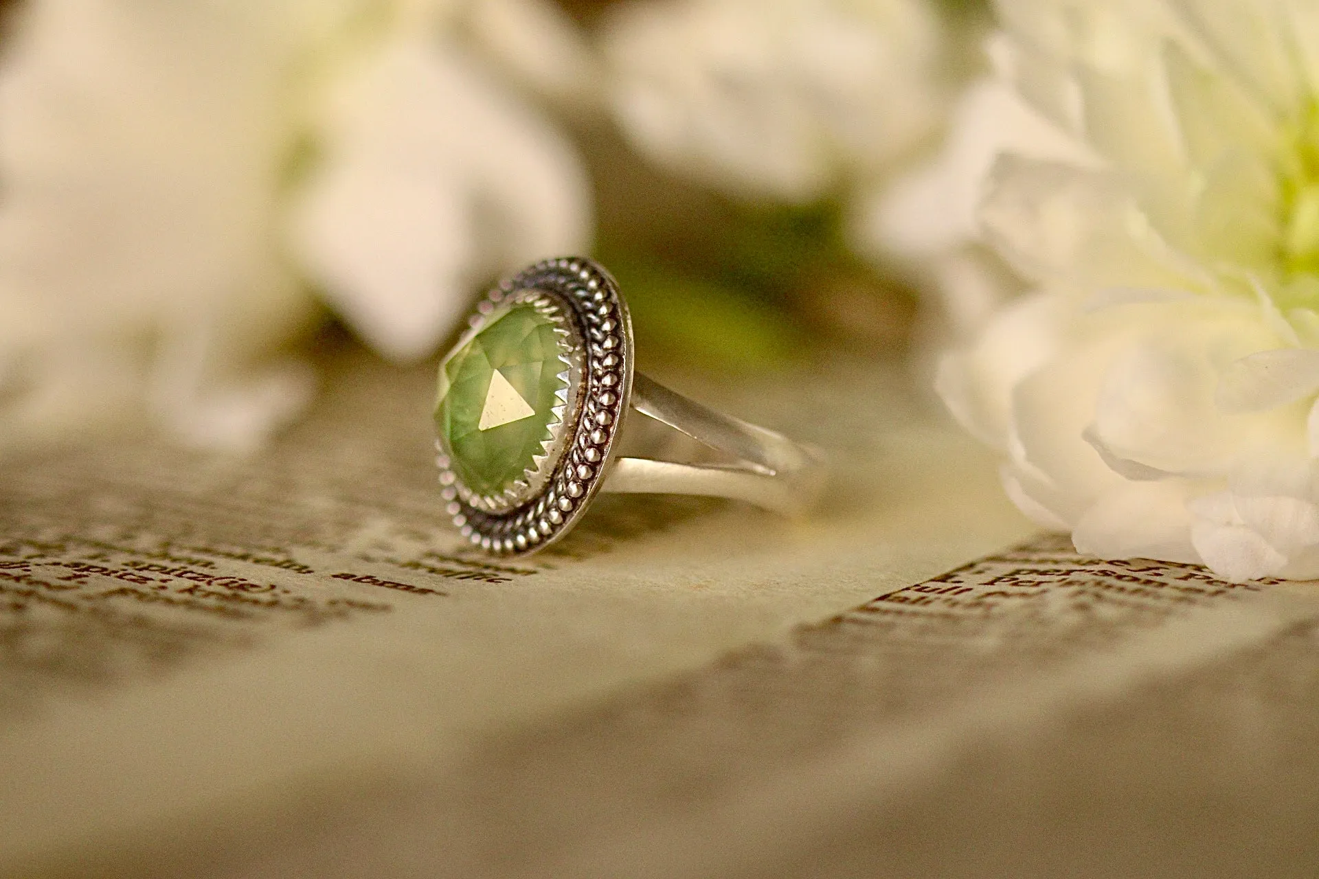 Prehnite ring- US size 6