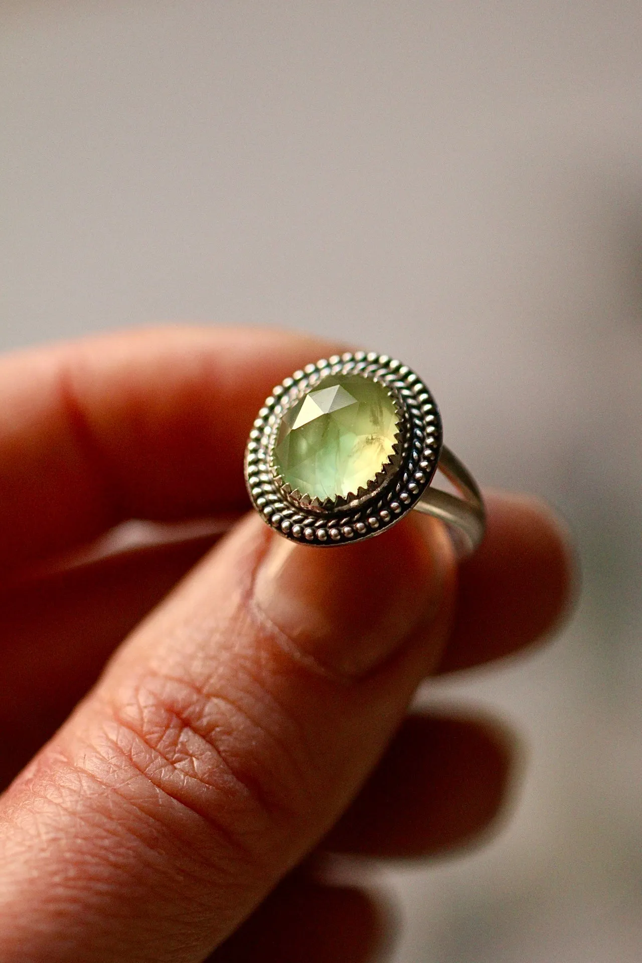 Prehnite ring- US size 6