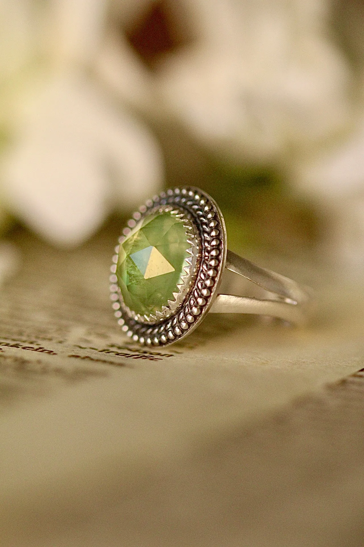 Prehnite ring- US size 6