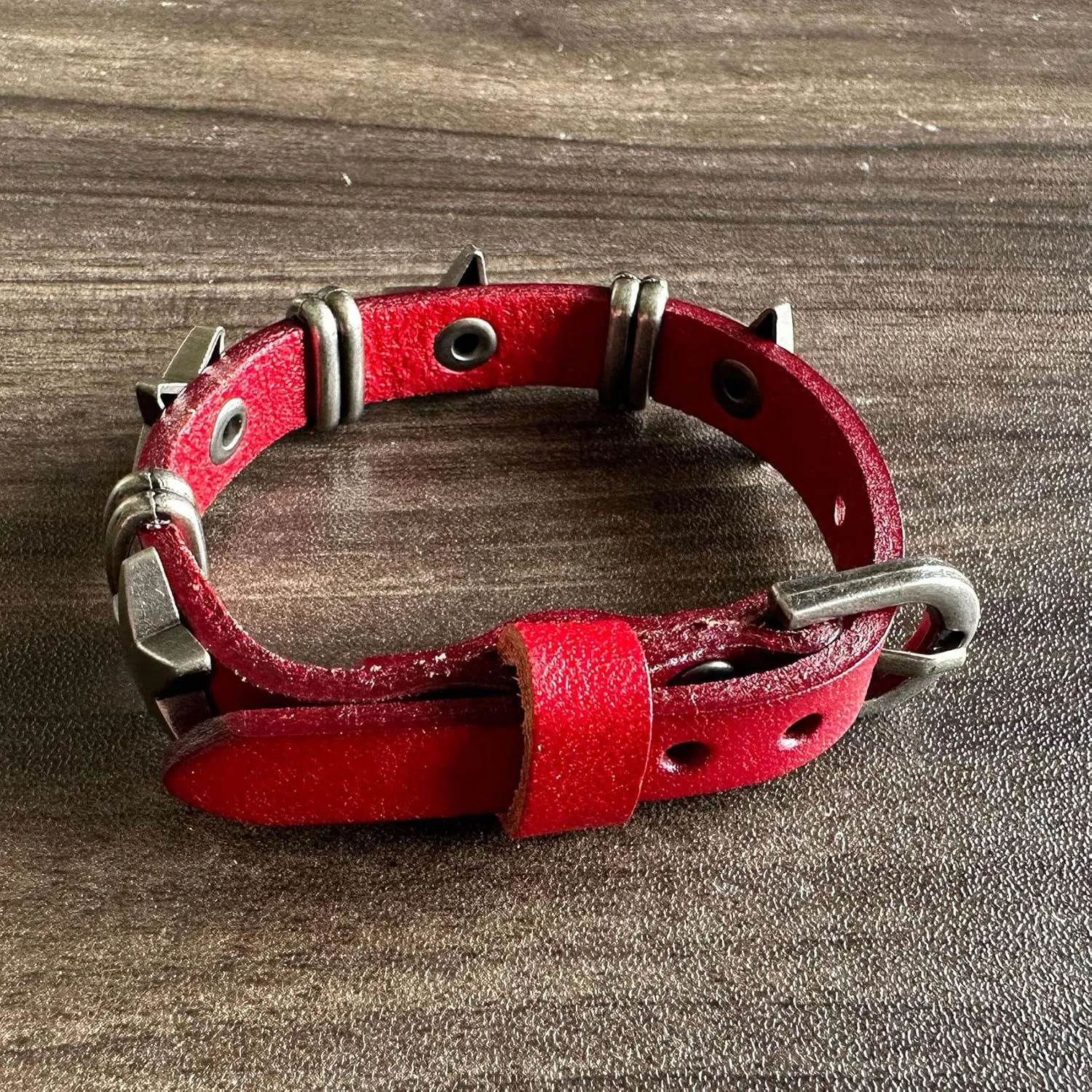 Punk Rock Alloy Star Studded Bracelet Belt Buckle Wristband Leather Cuff Bracelet
