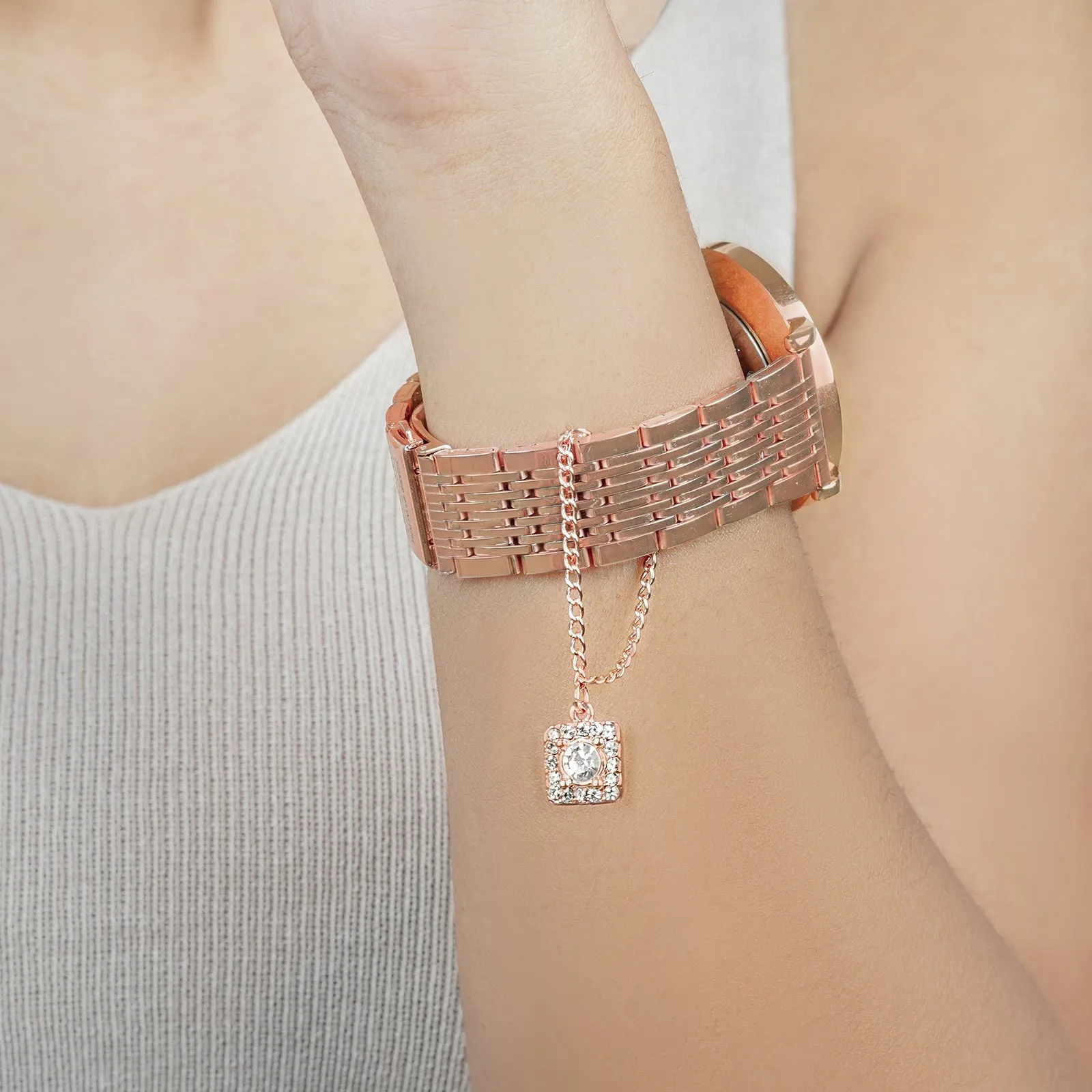 Quad Rhinestone Rosegold Watch Charm