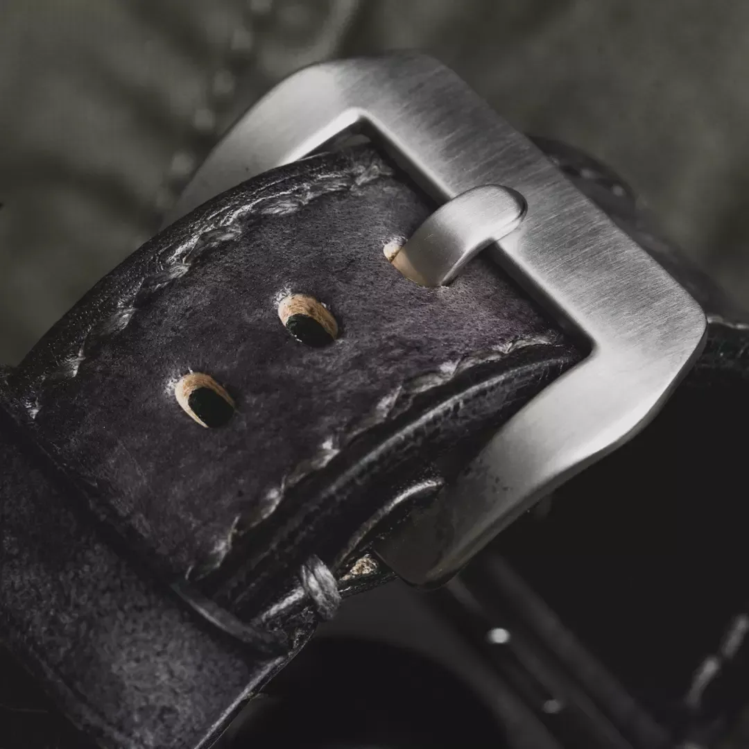 "Camouflage" Hand-dyed Cowhide Leather Strap, Stone Grey | Apple Watch