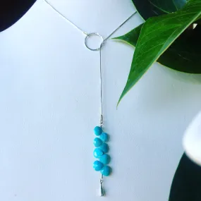 Raindrop lariat in gemstones