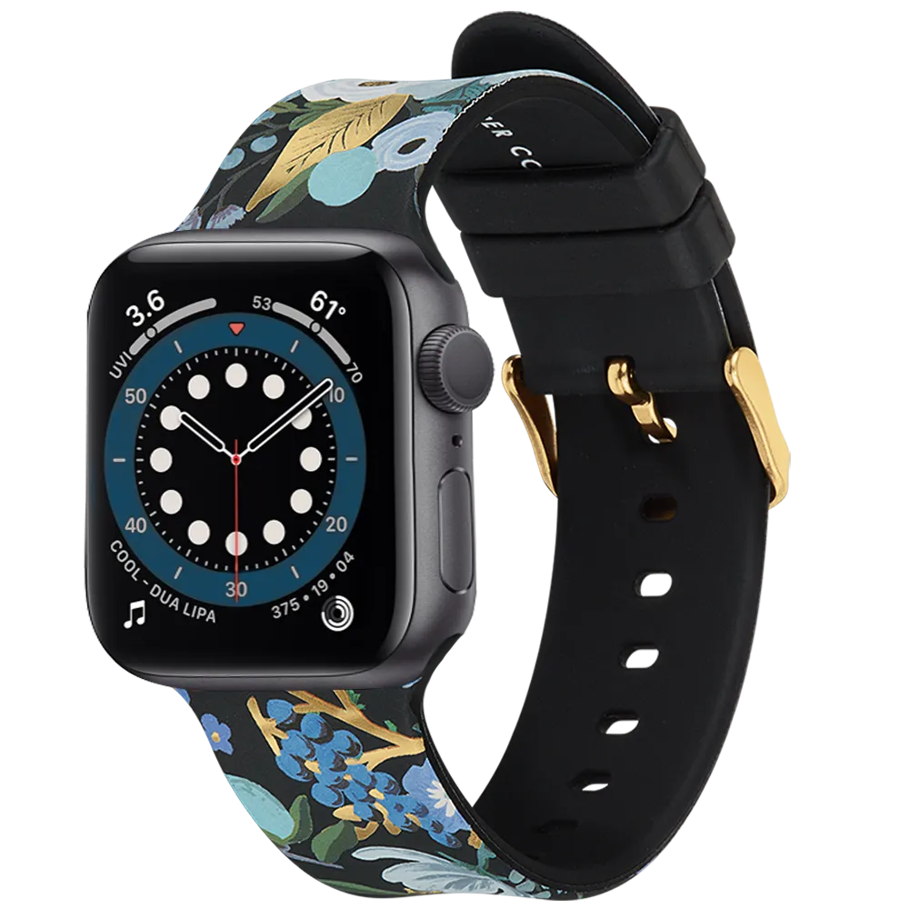 RIFLE PAPER CO. Apple Watch 42-44mm Band Series 1-8 & SE - Garden Party Blue (Apple Watch sold separately)