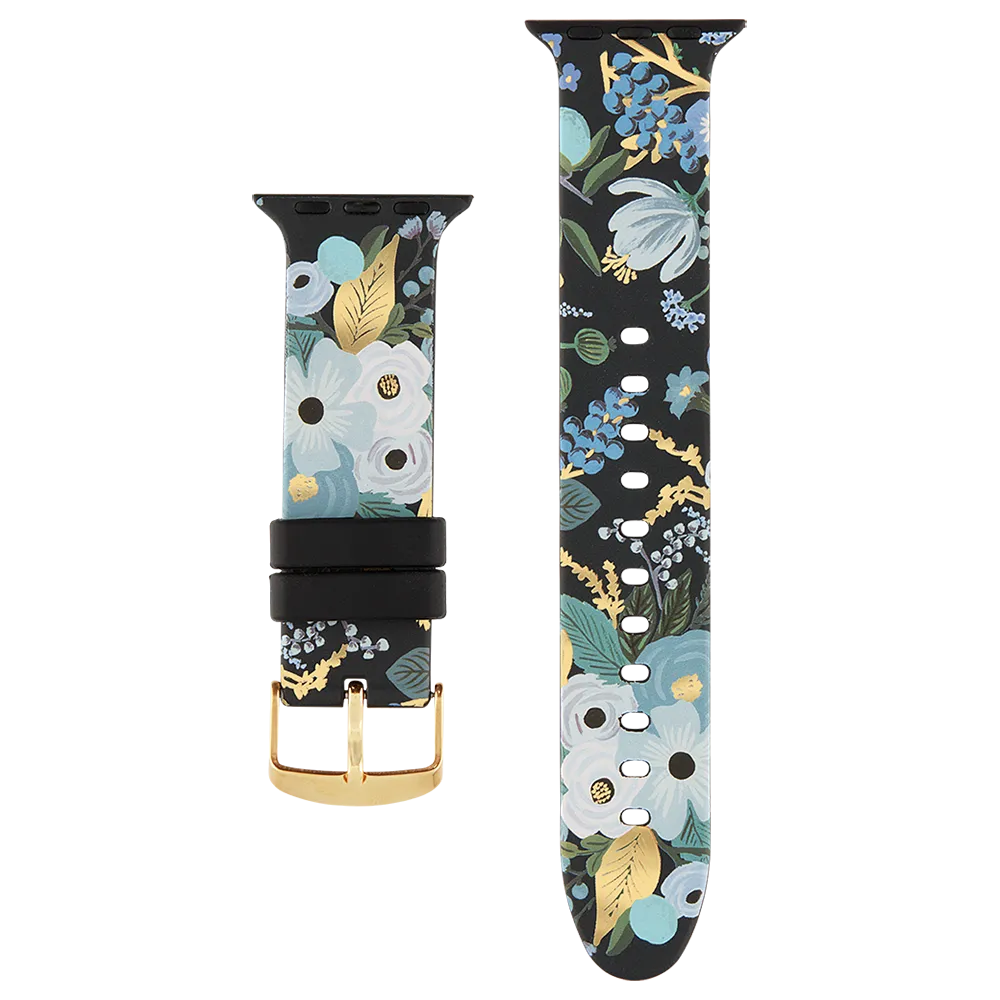 RIFLE PAPER CO. Apple Watch 42-44mm Band Series 1-8 & SE - Garden Party Blue (Apple Watch sold separately)