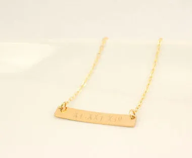 Roman Numeral Bar Necklace