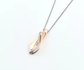 Rose and White Gold Diamond Pendant