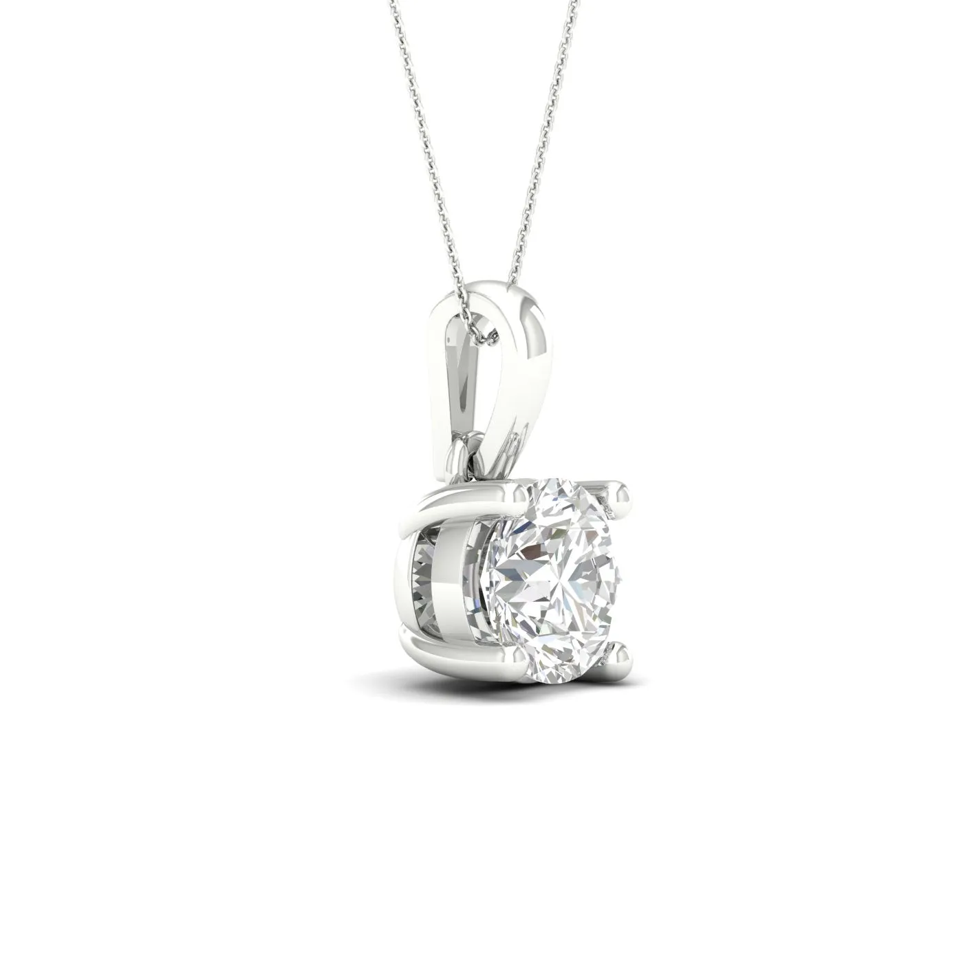 Round Brilliant Diamond Pendant With Chain Included