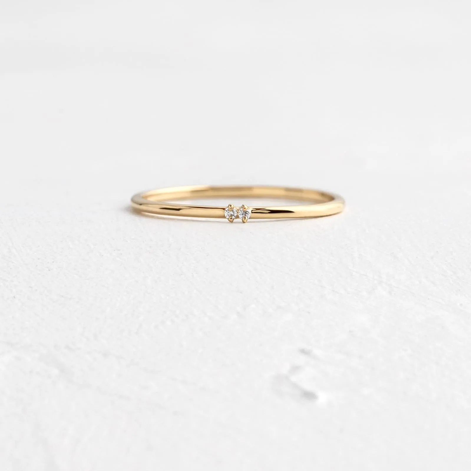 Round Diamond Stackable Ring in 14k Solid Gold