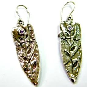 Silver Dangle Earrings , Dangle designer earrings set with zircons, earrings for woman, silber ohringe