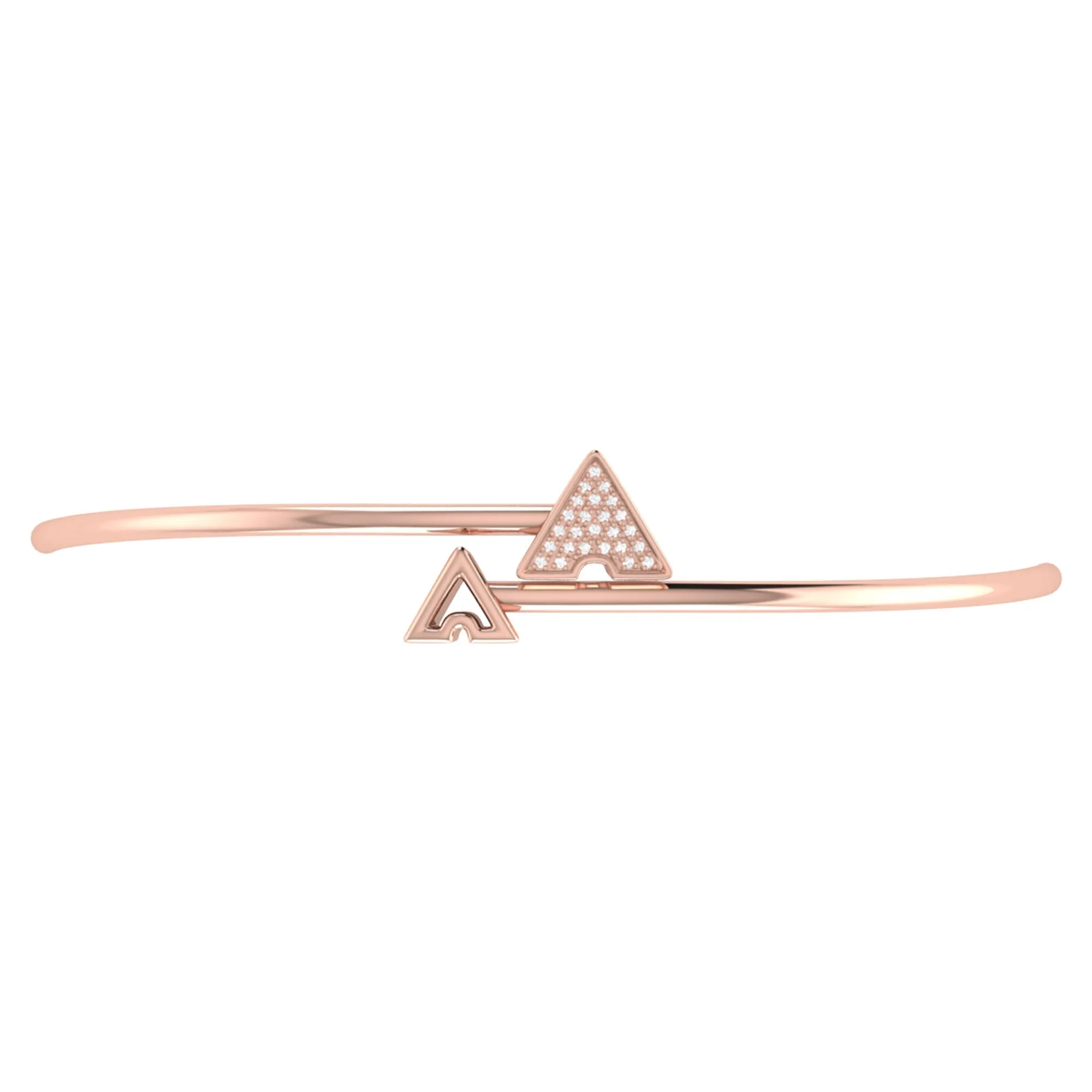 Skyscraper Triangle Roof Adjustable Diamond Bangle in 14K Rose Gold