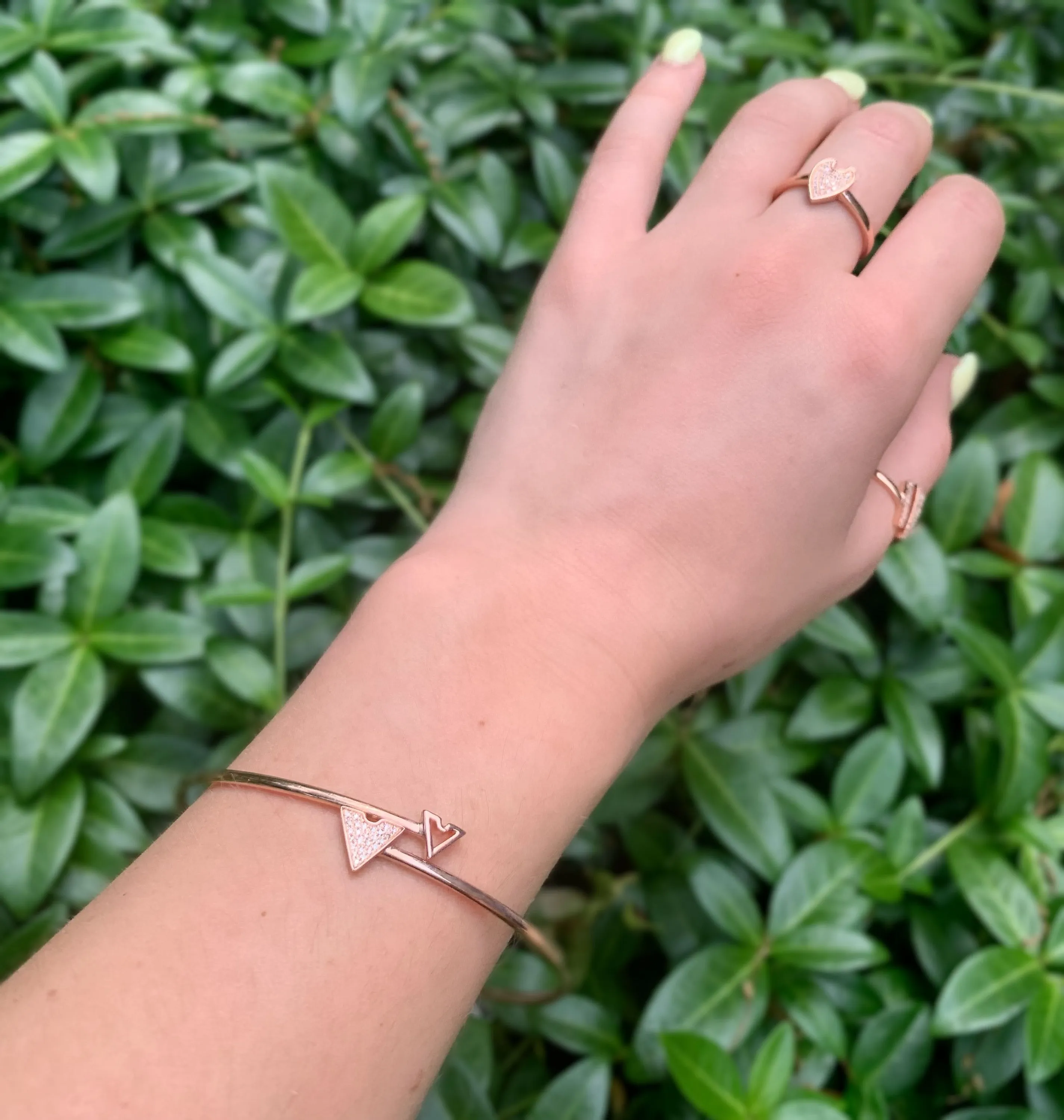 Skyscraper Triangle Roof Adjustable Diamond Bangle in 14K Rose Gold