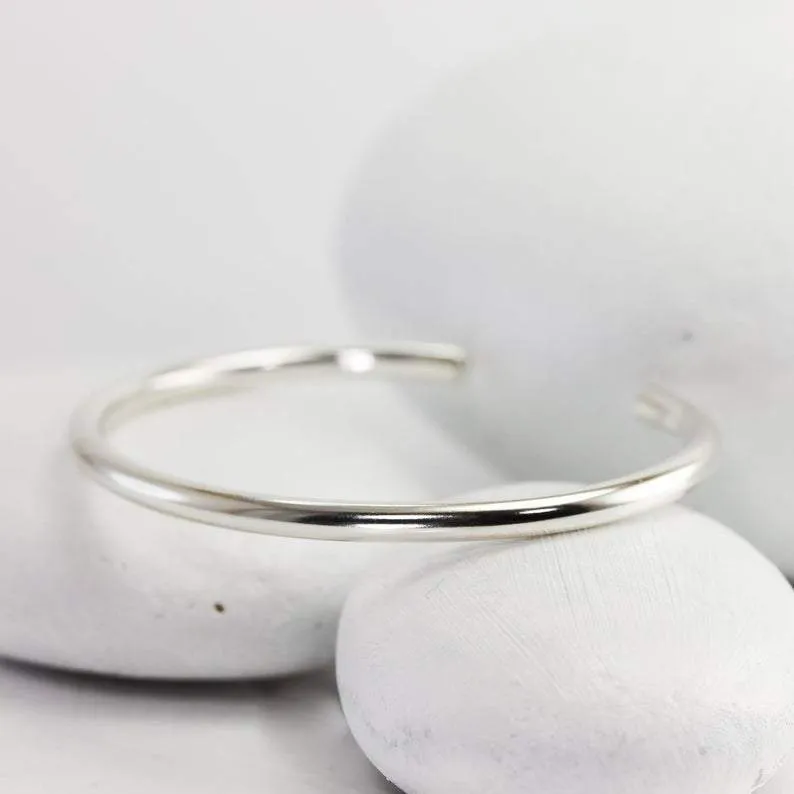 Smooth Wide Silver Cuff Bracelet