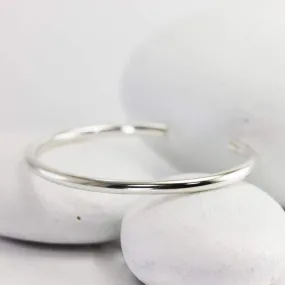 Smooth Wide Silver Cuff Bracelet