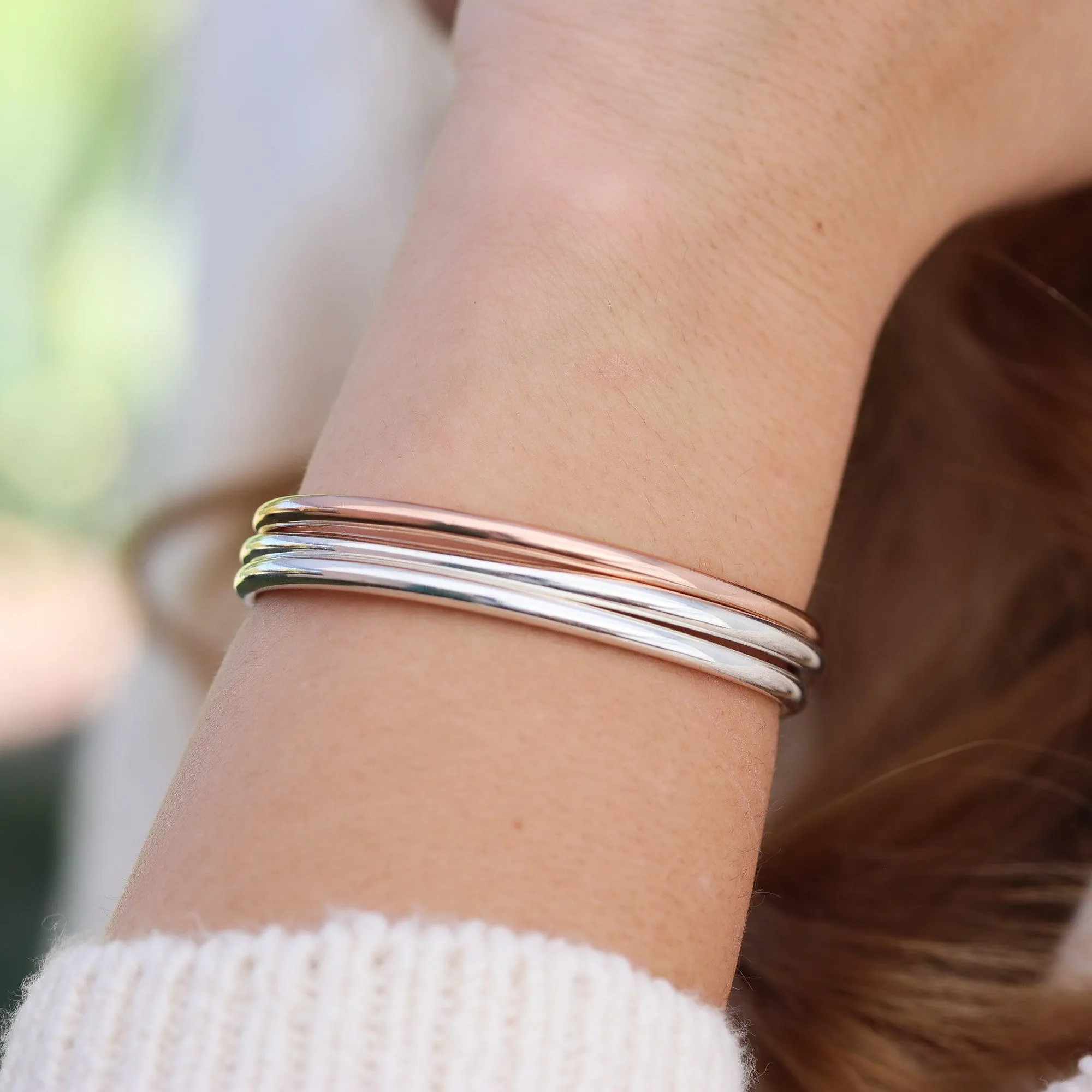 Smooth Wide Silver Cuff Bracelet