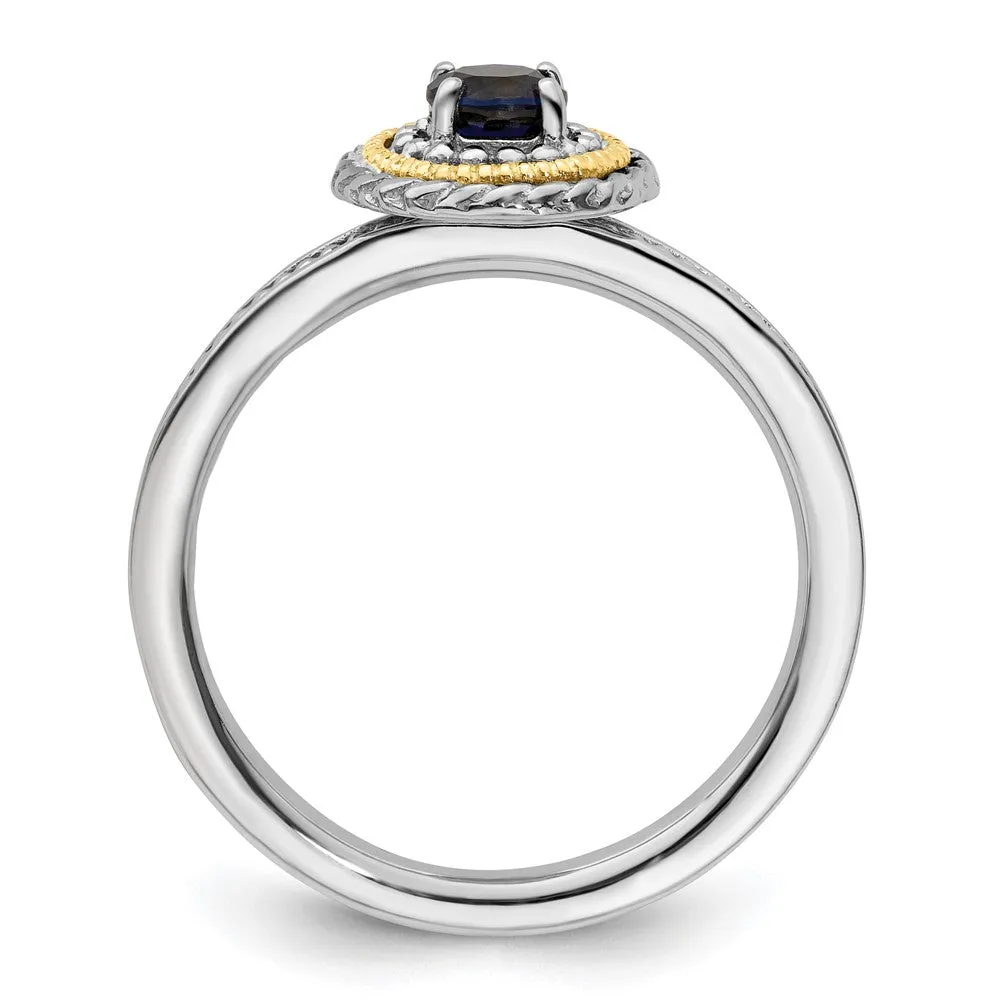 Sterling Silver & 14k Stackable Expressions Created Sapphire Ring
